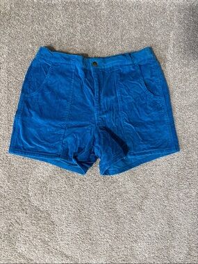 Women’s Bright Blue Corduroy Flat-Front Shorts vintage